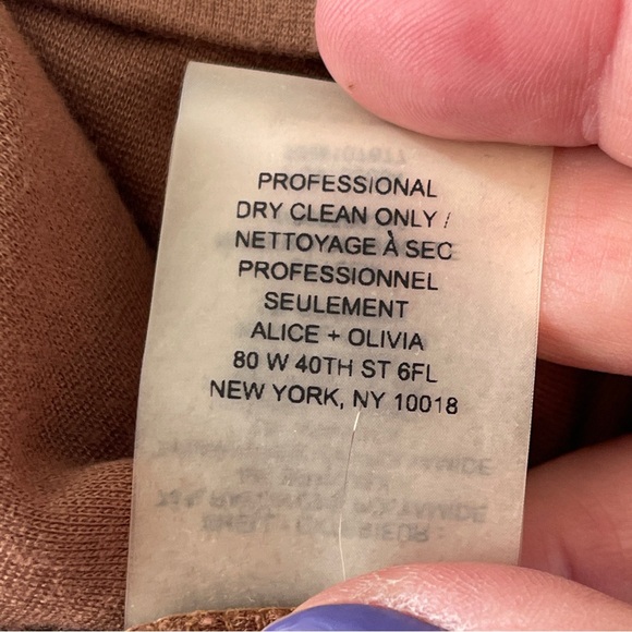 Alice + Olivia Brown Bodycon Sheath Dress Size 4 Knee Length Short Sleeve Fall - Picture 10 of 11